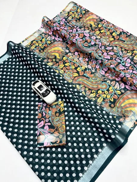 MG 621 Soft Linen Digital Printed Fancy Daily Wear Saree Wholesale Online
